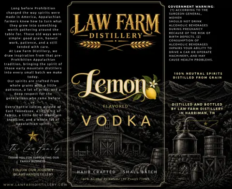 Label: Law Farm Distillery — Lemon