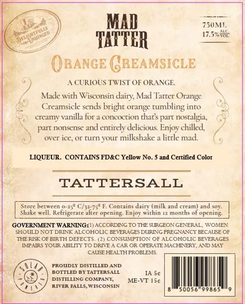 Label: Mad Tatter — Orange Creamsicle