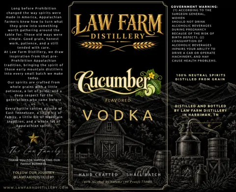 Label: Law Farm Distillery — Cucumber
