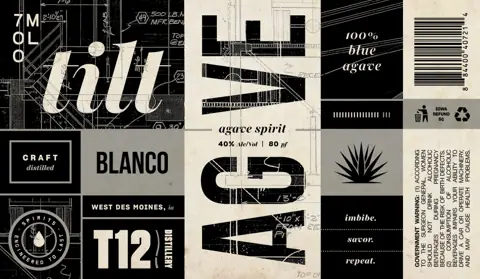 Label: T12 Distillery — Tilt Blanco Agave