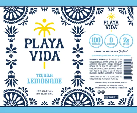 Label: Playa Vida — Tequila Lemonade