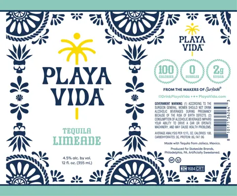 Label: Playa Vida — Tequila Limeade