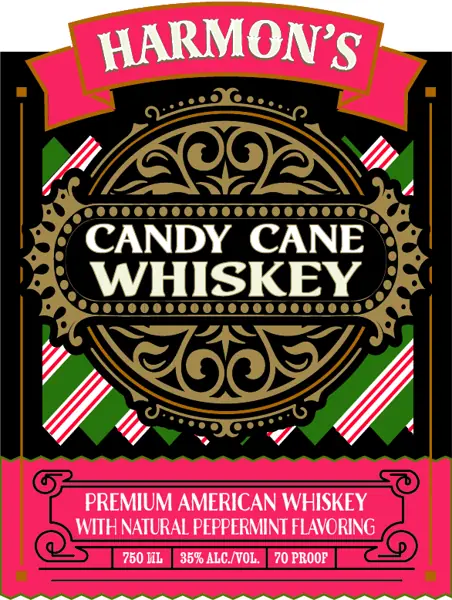 Label: Harmon's — Candy Cane Whiskey