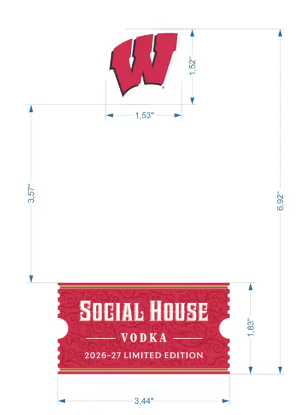 Label: Social House Vodka — Wisconsin Football Series