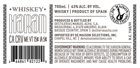 Label: Haran — Whiskey Sherry Casks 12 Years Old
