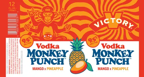 Label: Victory Vodka Monkey Punch — Mango X Pineapple