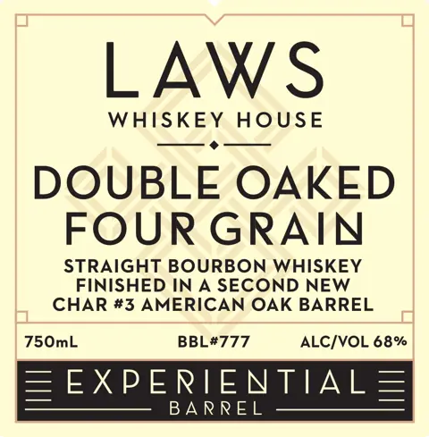 Label: Laws Whiskey House — Double Oaked Four Grain