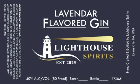 Label: Lighthouse Spirits — Lavender Flavored Gin
