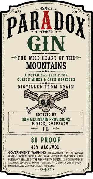 Label: Paradox Gin