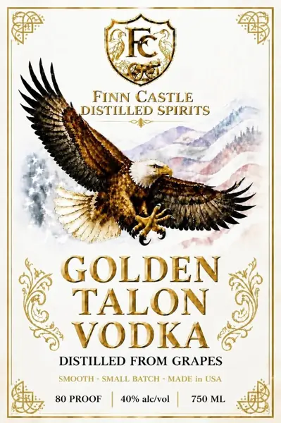 Label: Finn Castle Distilled Spirits — Golden Talon Vodka