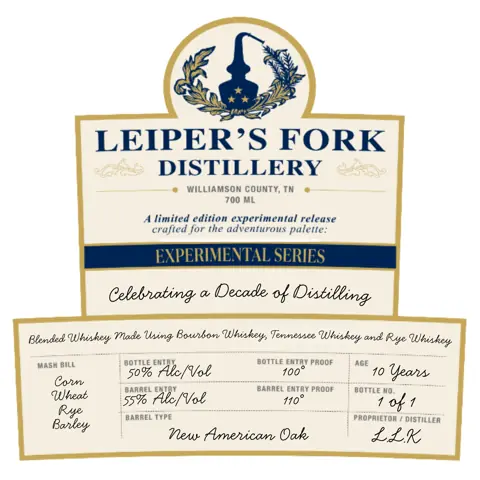 Label: Leiper's Fork Distillery — A Decade of Distilling