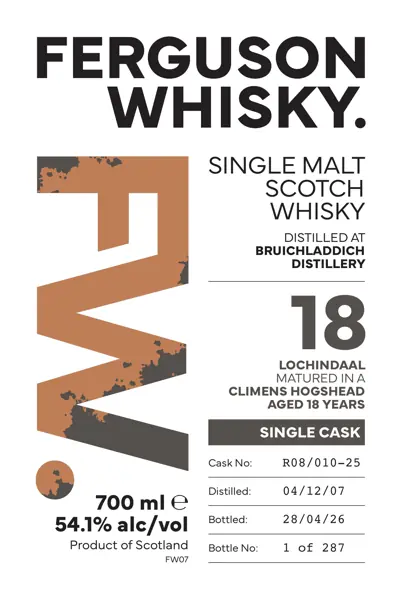 Label: Ferguson Whisky — Lochindaal 18