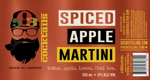 Label: 503 Distilling — Spiced Apple Martini
