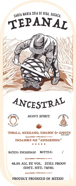 Label: Tepanal Ancestral — Tobala, Mexicano, Espadin & Coyote - Andariegos