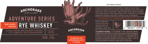 Label: Anchorage Distillery — Adventure Series