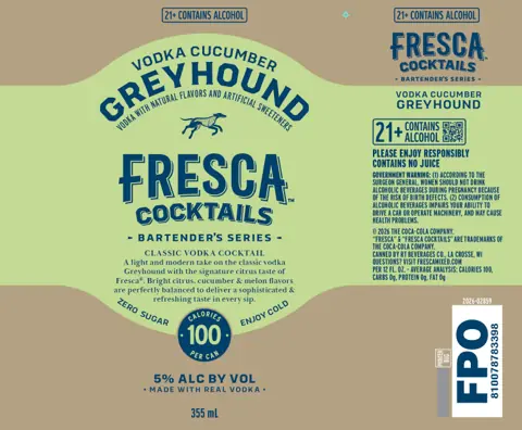 Label: Fresca Cocktails — Vodka Cucumber Greyhound