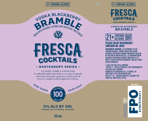 Label: Fresca Cocktails — Vodka Blackberry Bramble
