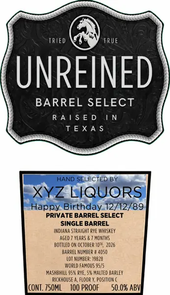 Label: Unreined — Barrel Select