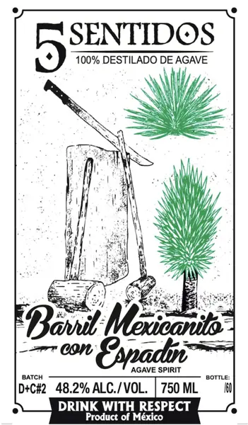 Label: Cinco Sentidos — Barril Mexicanito Con Espadin