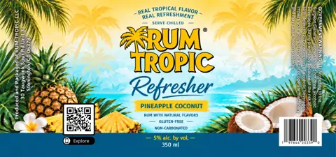 Label: Rum Tropic Refresher — Pineapple Coconut