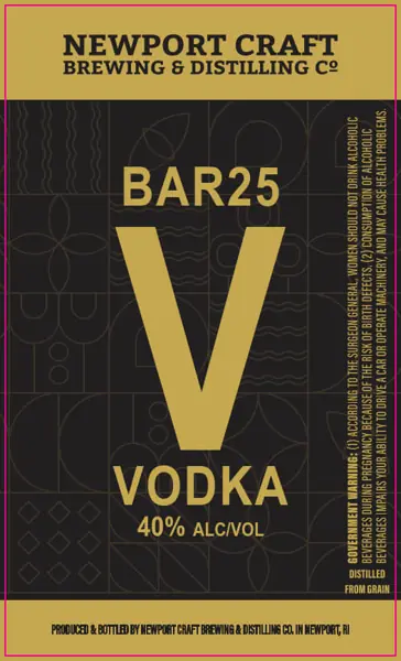 Label: Bar 25 Vodka