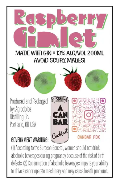 Label: A Can Bar Cocktail — Raspberry Gimlet