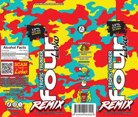 Label: Four Loko — Tropic Thunder