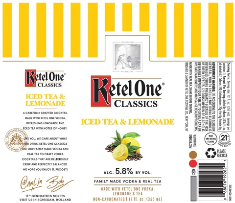 Label: Ketel One — Iced Tea and Lemonade