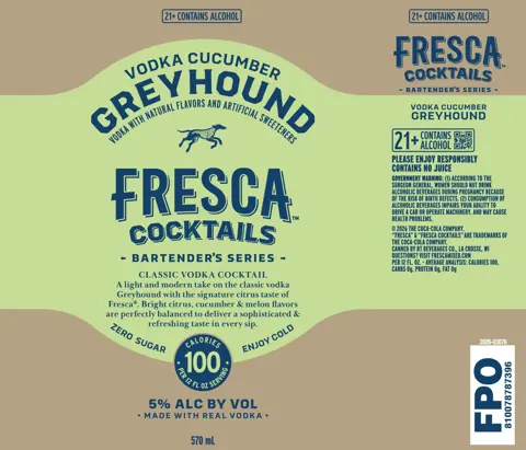 Label: Fresca Cocktails — Vodka Cucumber Greyhound