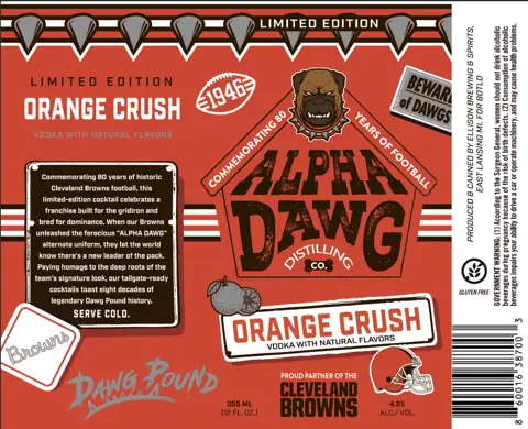 Label: Alpha Dog Distilling — Orange Crush