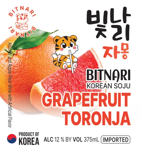 Label: Bitnari — Korean Soju, Grapefruit