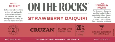 Label: On the Rocks — Strawberry Daiquiri