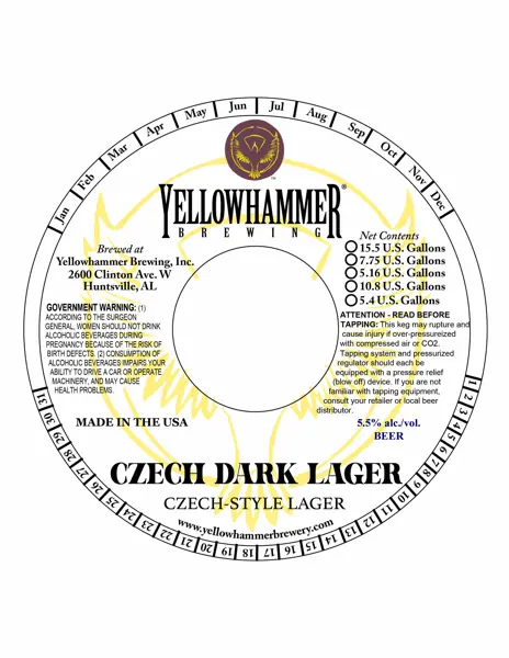 Label: Yellowhammer Brewing, INC. — Czech Dark Lager