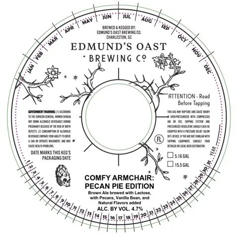 Label: Edmund's Oast Brewing CO. — Comfy Armchair: Pecan Pie Edition