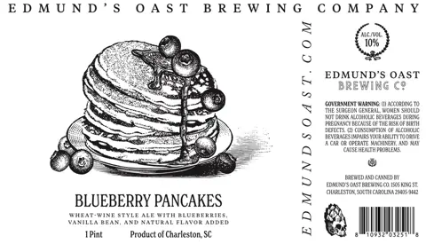Label: Edmund's Oast Brewing CO. — Blueberry Pancakes