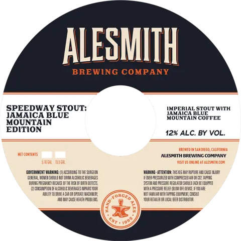Label: Alesmith Brewing Company — Speedway Stout : Jamaica Blue Mountain Edition