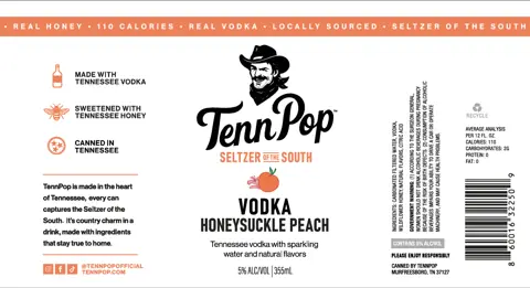 Label: Tennpop — Honeysuckle Peach