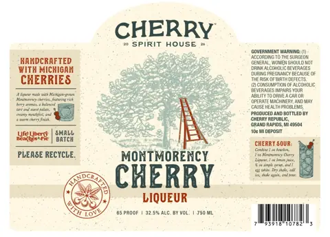 Label: Cherry Spirit House — Montmorency Cherry Liqueur
