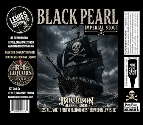 Label: Lewes Brewing Company — Black Pearl Imperial Stout