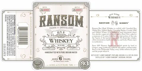 Label: Ransom Farm & Distillery — Rye Mash