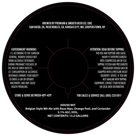 Label: Premium & Smooth Beer Co./Sbc — House Wit