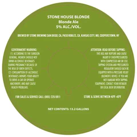 Label: Stone Brewing — House Blonde Ale