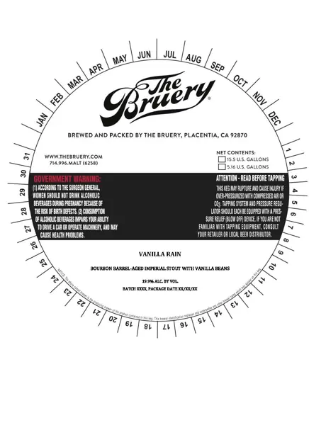 Label: The Bruery — Vanilla Rain