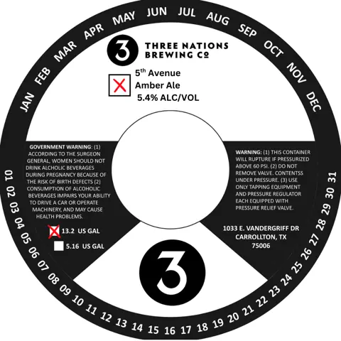 Label: 5TH Avenue — Amber Ale