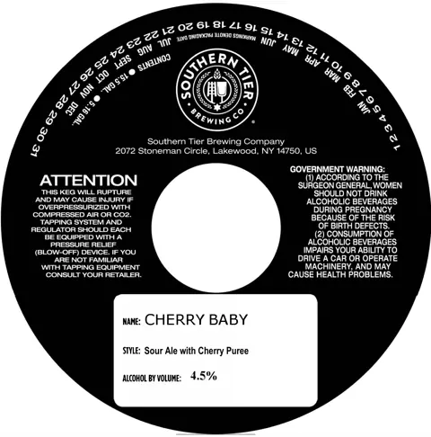Label: Southern Tier Brewing Company — Cherry Baby
