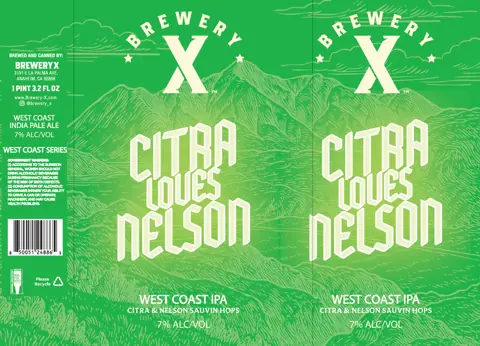 Label: Brewery X — Citra Loves Nelson